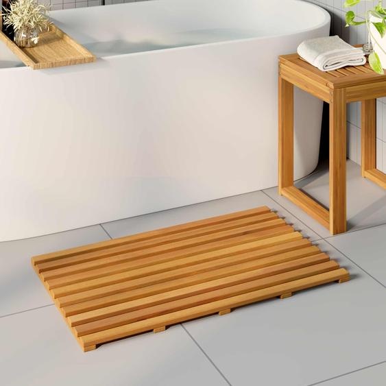Tapis de bain Uni Marron 100 x 53 cm bois