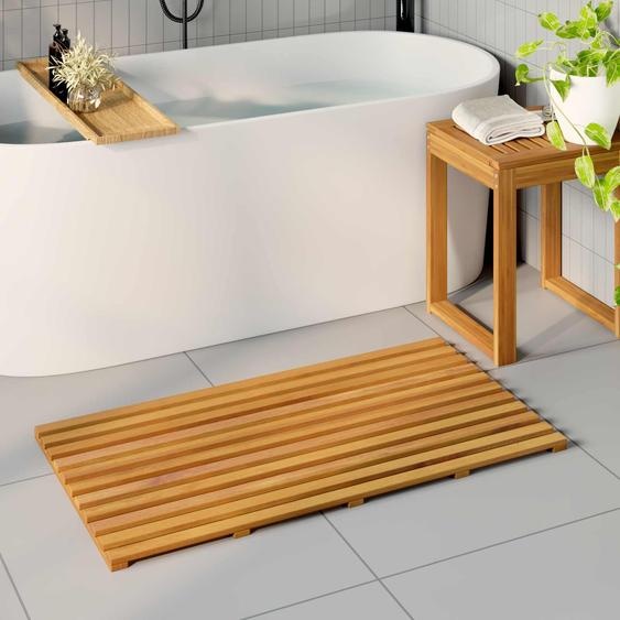 Tapis de bain Uni Marron 100 x 53 cm bois