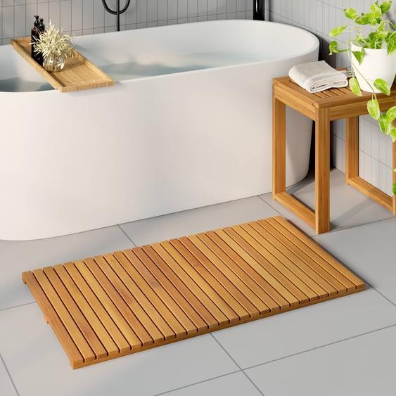 Tapis de bain Uni Marron 100 x 55 cm bois