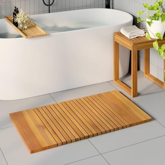 Tapis de bain Uni Marron 100 x 55 cm bois