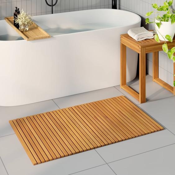 Tapis de bain Uni Marron 100 x 60 cm bois