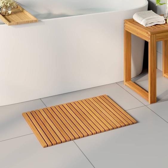Tapis de bain Uni Marron 60 x 40 cm bois