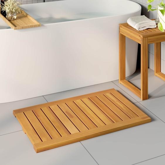 Tapis de bain Uni Marron 80 x 50 cm bois
