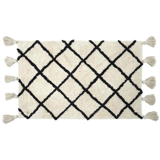 Tapis de chambre 50x80 cm BERBERE en coton écru