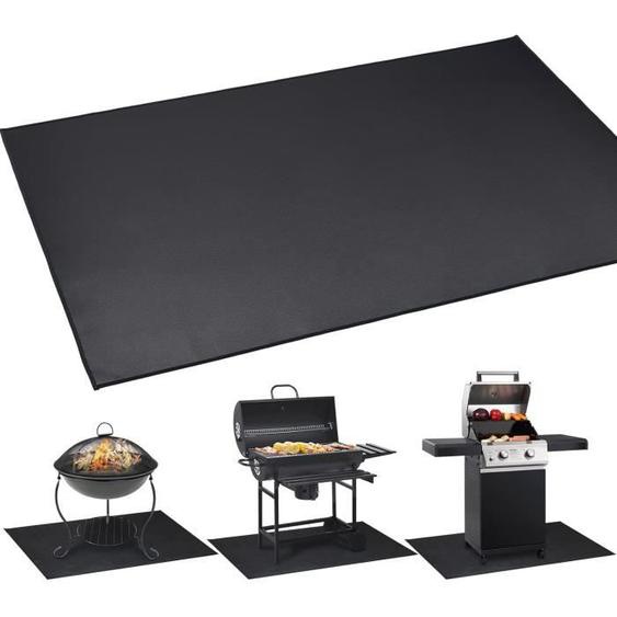 Tapis de Cheminée LECOO - Tapis de Protection de Sol 152 x 106 cm - Résistant aux Hautes Températures - Noir
