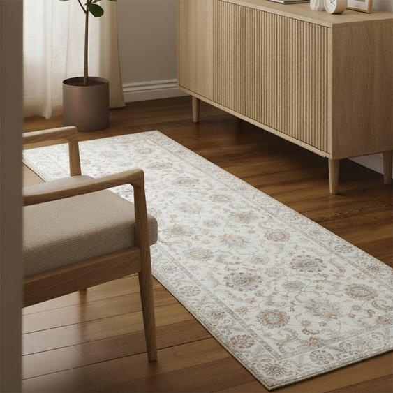 Tapis de couloir lavable - Domingo Oriental Blanc