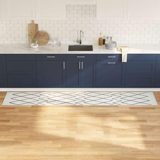 Tapis de Cuisine Blanc 300 x 60 cm Velours