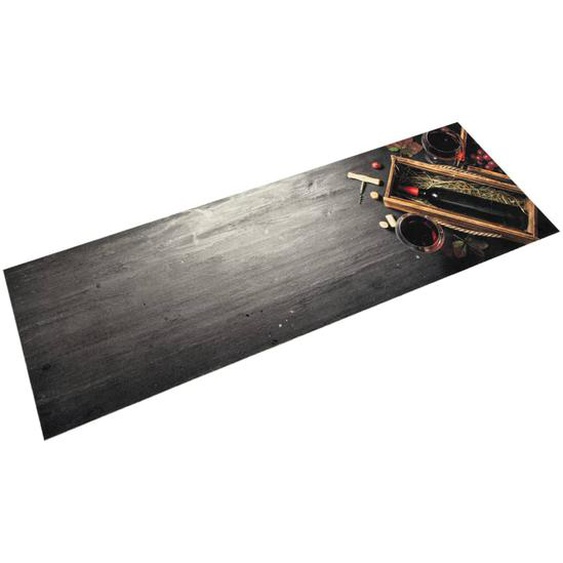 Tapis de cuisine lavable bouteille de vin 45x150 cm velours