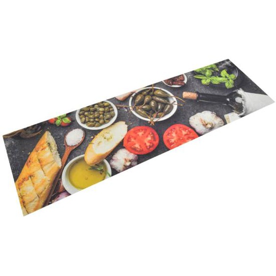 Tapis de cuisine lavable impression vin dîner 45x150 cm velours