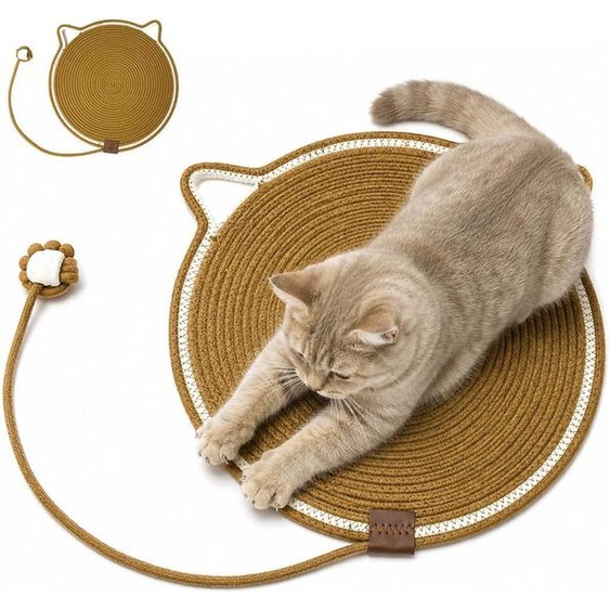 Tapis de griffoir et coussin de couchage en corde de coton, 1 pièce, lavable, pour chats