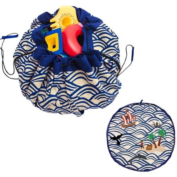 Tapis De Jeu & Sac À Jouets Outdoor - Pirate Blue & Beige