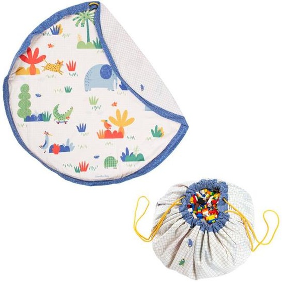 Tapis De Jeu & Sac À Jouets-toupitis Moulin Roty Bleu, Vert, Rouge, Jaune Et Or