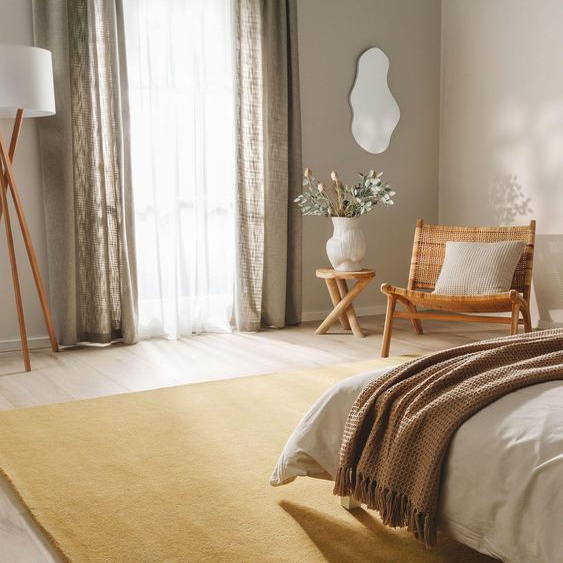 Tapis de laine Bent Jaune 120x170 cm - Tapis nature