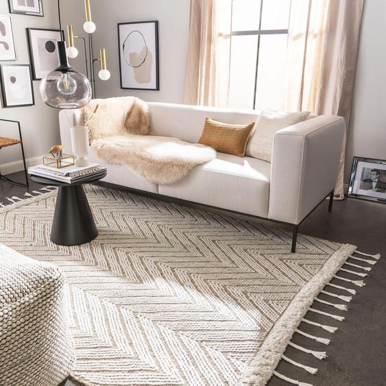 Tapis de laine Gizmo Crème 80x150 cm - Tapis nature
