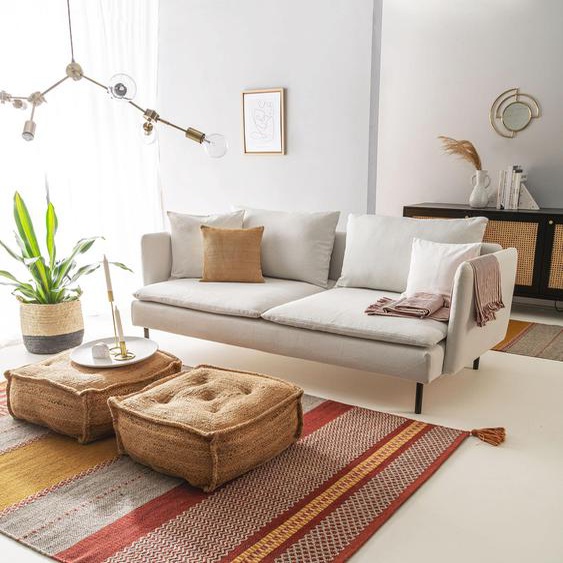 Tapis de laine Haley Gris/Rouge 120x170 cm - Tapis nature