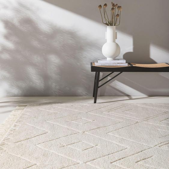 Tapis de laine Maroc Ivoire 120x170 cm - Tapis nature