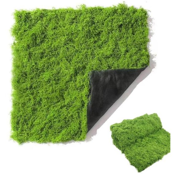 Tapis de mousse artificielle 1 m x 1 m pour la décoration, mousse synthétique lavable, mousse de jardin miniature, mousse plate pour pots de fleurs, travaux manuels, décoration, modélisme, aménagement paysager et plus encore (vert clair)