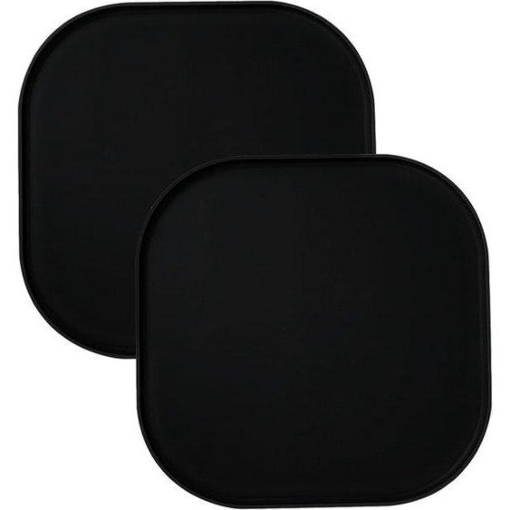 Tapis de nourriture en silicone Unyqoos®, lot de 2, noir, 26 x 26 cm – antidérapant, étanche, sans BPA, tapis de nourriture hygiénique pour animaux de compagnie