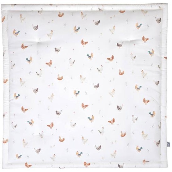 Tapis De Parc Tapis Déveil Réversible Gallina Écru – Motif Poules Champêtre