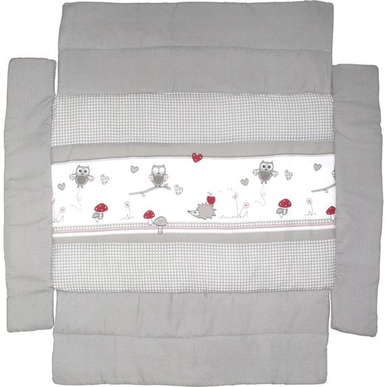 Tapis De Parc Universel Avec Bords - Motifs Hibou Adam & Eule Gris - Blanc / Hibou