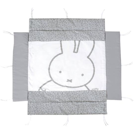 Tapis De Parc Universel Avec Bords - Motifs Hibou Adam & Eule Gris - Blanc / Lapin