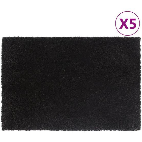 Tapis de porte 5 pcs noir 40x60 cm fibre de coco touffeté