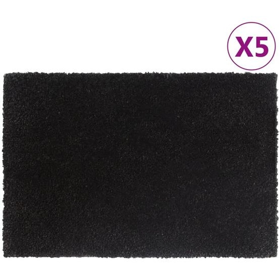 Tapis de porte 5 pcs noir 40x60 cm fibre de coco touffeté