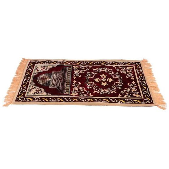Tapis de prière - SURENHAP - Modèle floral - Fibre de polypropylène - Portable - Rouge
