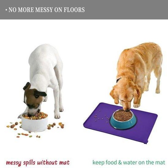 Tapis de protection en silicone Benzoa® pour animaux de compagnie – imperméable, antidérapant et avec bords renforcés, résistant à la chaleur jusquà 240°C, disponible en 5 tailles (47x30 cm à 87x57 cm) pour chiens et chats