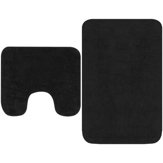 Tapis de salle de bain 2 pcs Tissu Anthracite