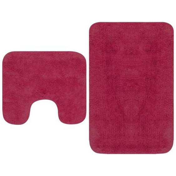 Tapis de salle de bain 2 pcs Tissu Fuchsia