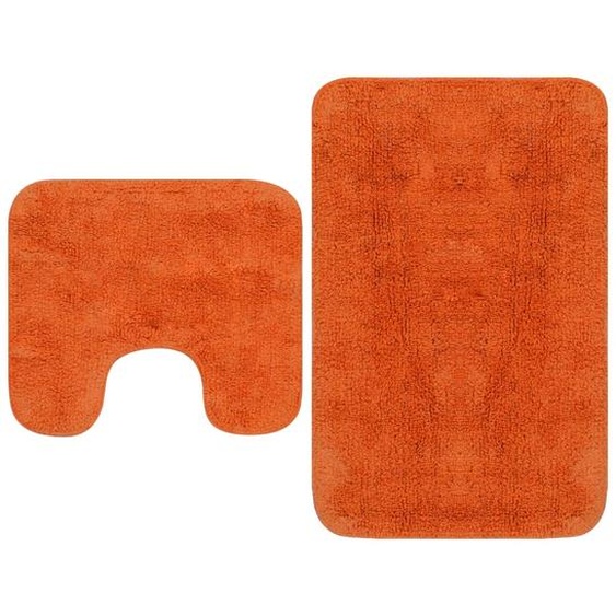 Tapis de salle de bain 2 pcs Tissu Orange