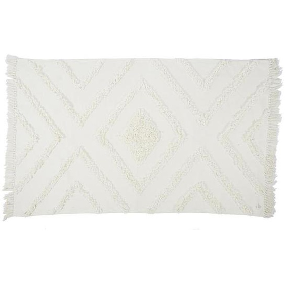 Tapis de salon 120x170 cm FAUCON motif tufté écru