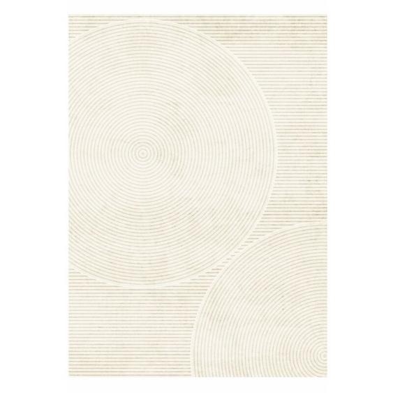 Tapis De Salon Motifs géométriques Tapis Lavable en Machine avec Support Antidérapant, Beige 160x230cm
