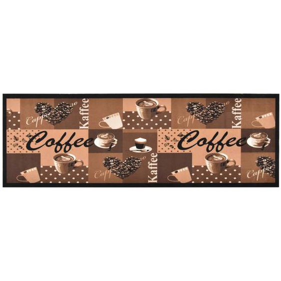 Tapis de sol de cuisine lavable Marron café 45x150 cm