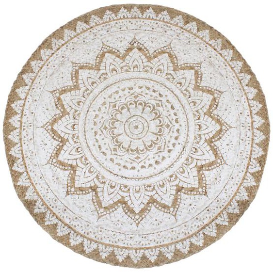 Tapis de sol Jute tressée imprimée 180 cm Rond