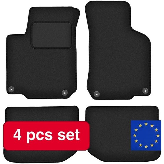 Tapis de sol pour voiture, fibres synthétiques résistantes, antidérapants, noirs
