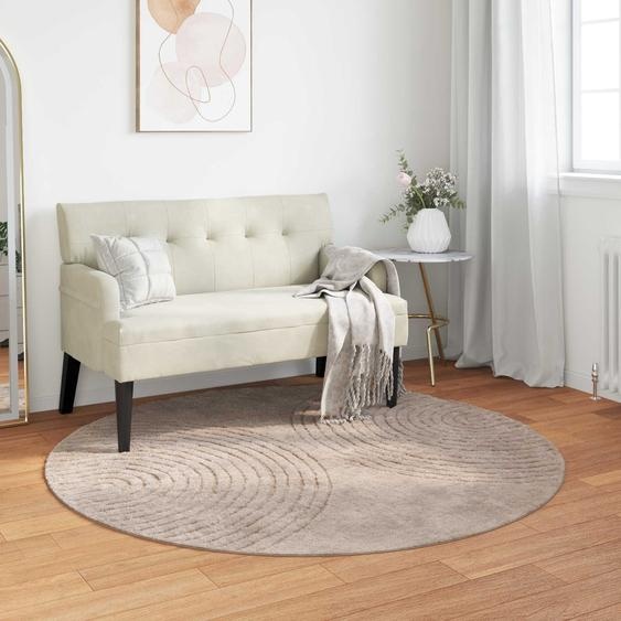 Tapis de surface Rond HUARTE Beige Ø 120 CM Polyester