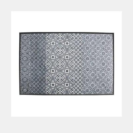 Tapis decor caoutchouc & nylon Bastides gris