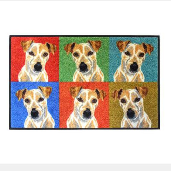 Tapis decor caoutchouc & nylon Chiens pop art multicolore