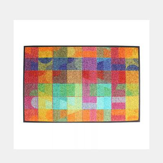 Tapis decor caoutchouc & nylon Geo multicolore