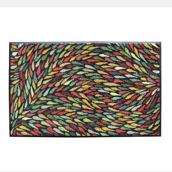 Tapis decor caoutchouc & nylon Gouttes bleu