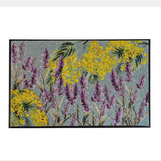 Tapis decor caoutchouc & nylon Lavande et mimosas mauve