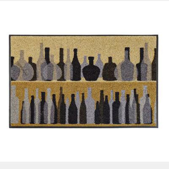 Tapis decor caoutchouc & nylon Les bouteilles ocre