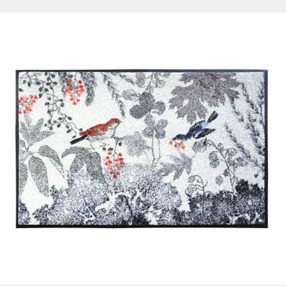 Tapis decor caoutchouc & nylon Monochrome fusain