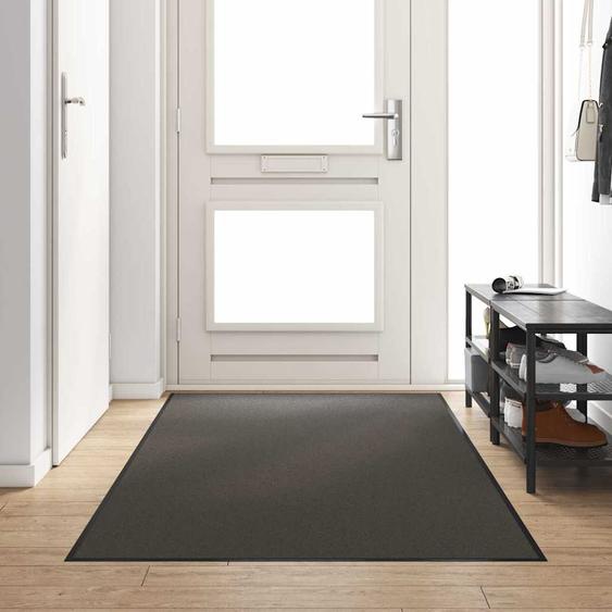 Tapis dentrée Anthracite et noir 120 x 300 cm Polyamide et PVC