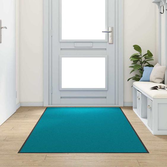 Tapis dentrée Autre Cyan et Noir 120 x 300 cm Polyamide et PVC