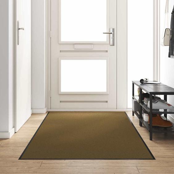 Tapis dentrée Marron et Noir 120 x 300 cm Polyamide et PVC