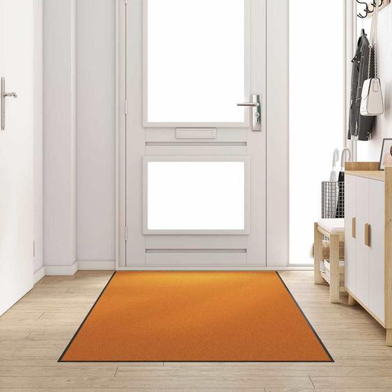 Tapis dentrée Orange et Noir 120 x 300 cm Polyamide et PVC