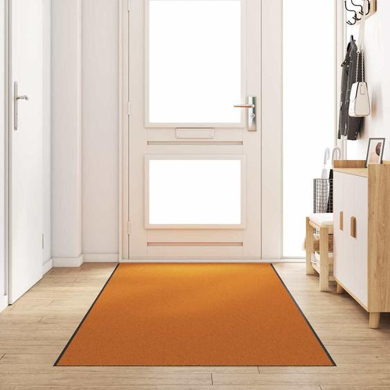 Tapis dentrée Orange et Noir 120 x 350 cm Polyamide et PVC